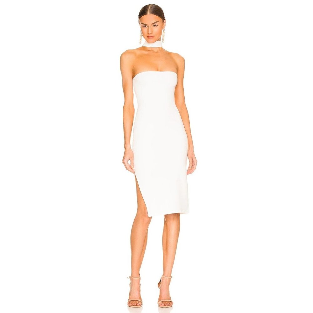 superdown Gina Choker Dress in White XSmall New Womens Midi Bodycon